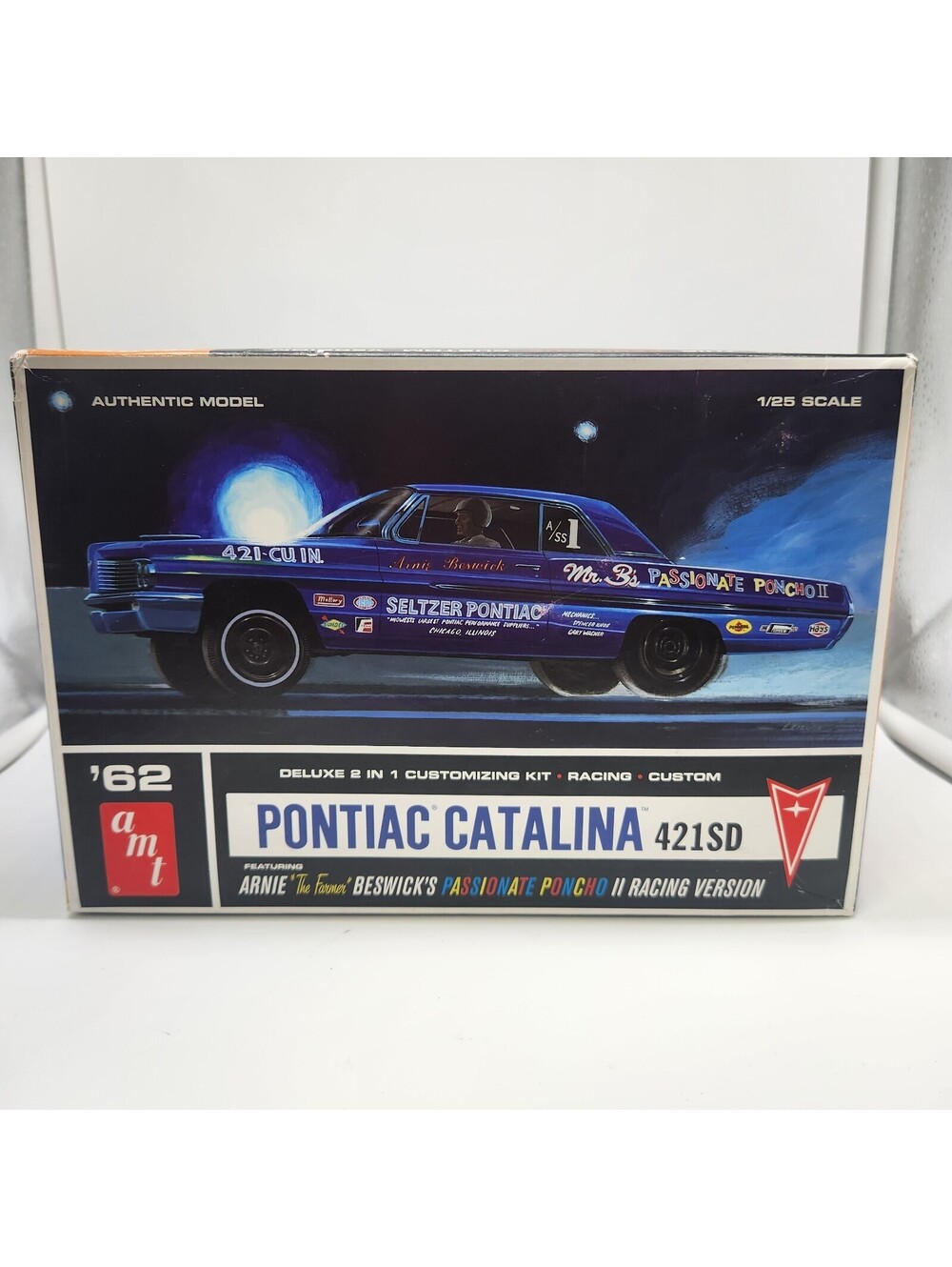 AMT 1962 Pontiac Catalina 421 SD 2'n1 1:25 Model Kit #2009 Sealed New